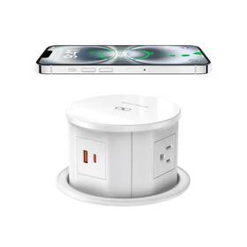 15-wat Ahfiwaso 313093795730 6 Ft. Extension Cord 4-outlet Pop-up Surge Protector Outlet In White With