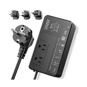 Ahfiwaso 445022579500 2-outlet Power Strip Surge Protector Voltage Converter 1200-watts Travel Adapter