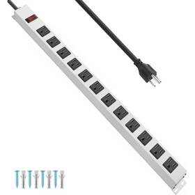 Ahfiwaso 711181840933 10 Ft. 12 Widely-spaced Ac-outlets Surge Protector Power Strip With Switch Hea