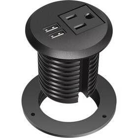 Ahfiwaso 726084625426 1-outlet Ac Desktop Power Grommet With 2-usb Ports And 6.56 Ft. Cable Fire Resis