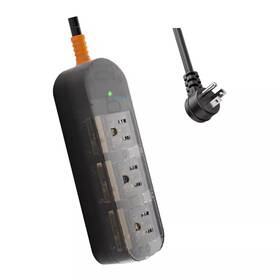 Ahfiwaso 726084672864 3-outlet Crystal Clear Black Power Strip Waterproof Surge Protector With 5 Ft. H