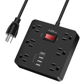 Ahrise 666389405609 Power Strip Extension Cord With 6 Ac Outlets And 4 Usb Charging Ports 5v/3.4