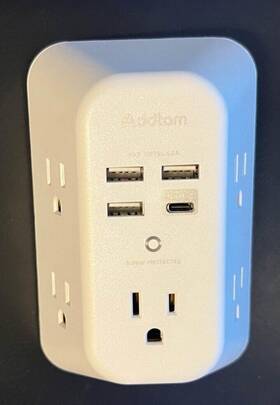 Alestor 313043120100 Multi-plug Grounded Surge Protected Power Strip For Wall