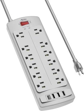 Alestor 313048652651 Power Strip Surge Protector With 12 Outlets And 4 Usb Ports 6