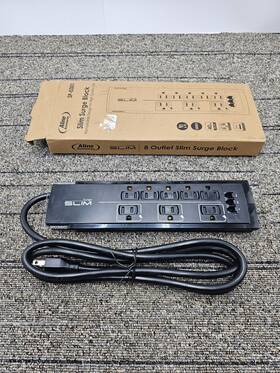 Sp-0301 Aline 6ft 8 Outlet Slim Surge Block Black 120vac 15a 60hz 1800w
