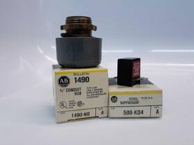 599-k04 Allen Bradley 1490-n9/599-k04 Ser.a Conduit Hub 3/4 Inch And Surge Suppressor
