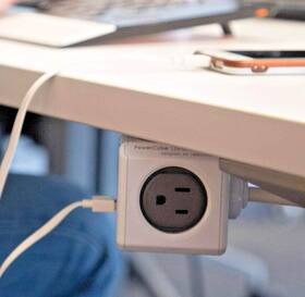 Allocacoc 851120006454 Powercube Extension 4 Outlets 2 Usb Ports 5 Ft Cord Mounting Plate Bedroom Dorm