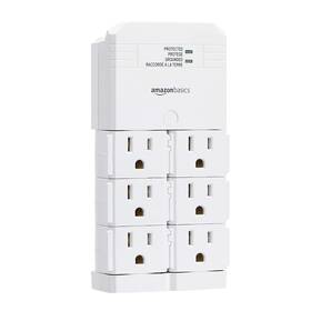 1080j Amazon Basics 192233049717 Surge Protector Power Strip 15a 120v 1800w Rotating Wall Mount 6 Outlet