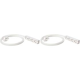 40318-f6w2p Amazon Basics Cord Power Strip - 6-foot 3-prong Flat Plug Grounded 13 Amps 2-pack White