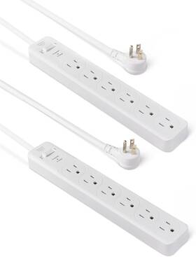 Amazon Basics 445039016074 Rectangle 6-outlet Surge Protector Power Strip With Circuit Breake