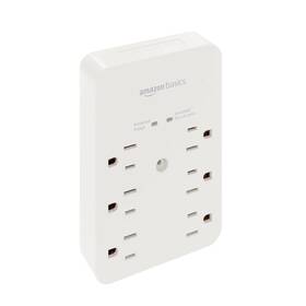 1080 Amazon Basics 817399018383 6 Outlet Rectangle Wall-mount Surge Protector Joules White