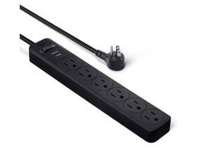Amazon Basics 840324418620 Amazonbasics 6ft 6-outlet Surge Protector Power Strip Black