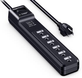 Abp606urc1 Amazon Basics Surge Protector Power Strip With 2 Usb Ports 6 Outlet Extension C
