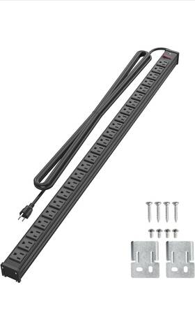 Em2401 Amazon Basics Heavy Duty Metal Surge Protector Power Strip 24 Outlet 840 Joule