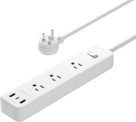 P3-w0534u-3utnah Amazon Basics Rectangle Power Strip 3 Outlet Usb Ports 1 Usb-c And 2 White