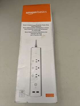 Wp25-01 Amazon Basics Smart Plug Power Strip Protector Works With Alexa 3 Outlet