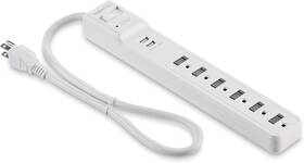 Amazonbasics 192233063034 White 6-outlet Surge Protector Power Strip With 2 Usb Ports - 1000 Joule 6 Ft