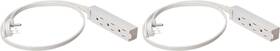 Amazonbasics 817399018208 Amazon Basics 3 Ft 2-prong Indoor Rectangular Extension Cord Power Strip 2 Pack