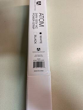Atom-120v-24-wh American Lighting 24 Inch Undercabinet Low Profile Power Strip - Whi