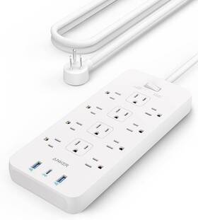 2100j Anker 194644097158 Power Strip Surge Protector 12 Outlets 3 Usb Ports - Scratch And Dent
