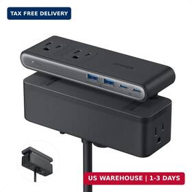 Anker 194644244477 Nano Power Strip Desk Clamp With 1500j Surge Protector 5ft Extension Cor