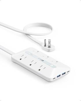 300j Anker 313105416455 Flat Plug Power Strip With 20w Usb-c 10-in-1 Ultra Thin