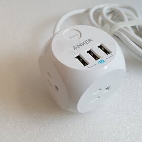 A2763 Anker 3-outlet Power Strip With 3 Usb Ports - White