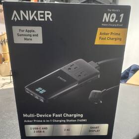 A9128 Anker Prime 6-in-1 Charging Station 140w Fast Usb Smart Display Black