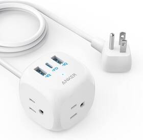 A9135 Anker 20w Usb C Power Strip 321 With 3 Outlets And 5ft White