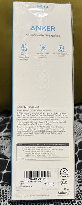 A9135122 Anker 321 Power Strip New A9135 Excellent