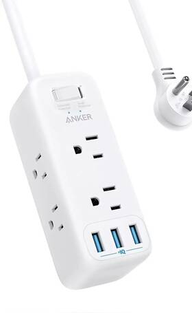 A9166 Anker New 331 Power Strip 3 Usb-a Ports 6 Outlets Tuv Listed 5ft Surge Protector