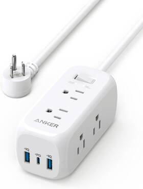 A9169121 Anker 332 Usb Power Strip Surge Protector - 6 Ac 1 Usb-c 2 Usb-a 5 Ft Cord
