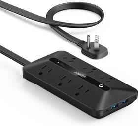 A91f2 Anker Flat Plug Power Strip 300j Usb C 10-in-1 Ultra Thin St