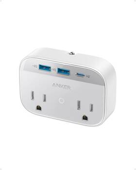 A9234 Anker Portable Outlet Extender 2xac 30w Usb C Port Dual Foldable Plug