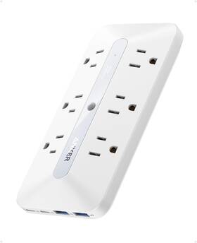 A9251121 Anker Wall Charger 300j Surge Protector 10-in-1 Outlet Extender 6 White