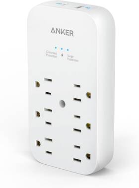 A9263121 Anker Outlet Extender And Usb Wall Charger 6 Outlets 2 Ports 20w C