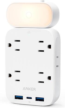 A9264 Anker Usb Wall Charger 6 Outlet Extender With 2usb A 1usb C White