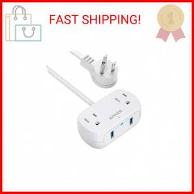Aka9123122 Anker Extension Cord Mini Power Strip With Usb Ports 2 Outlets And Usb-a Port