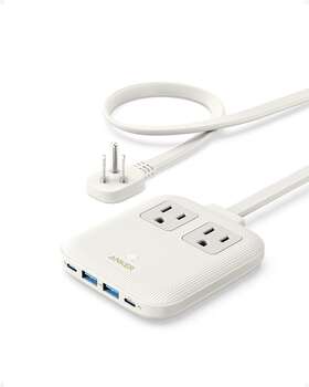 Aka9129 Anker 6-in-1 Nano Charging Station 2-outlets Power Strip 67w Usb-c Charger 5ft