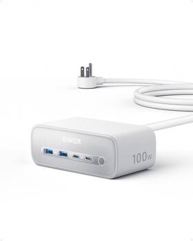 Aka91c4 Anker 7-in-1 Power Strip With 3 Outlet/2 Usb-a/2 Usb-c 100w Charging Station 5ft
