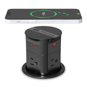 Annquan 313098052005 3.15 Inch Pop Up Outlet With 15w Wireless Charger Max 20w Power Delivery New