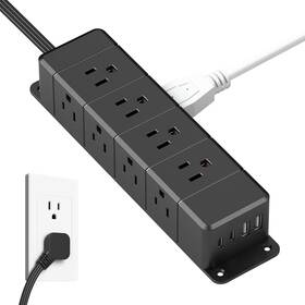 Annquan 705353039713 40w Fast Charging Under Desk Power Strip 12 Outlet Mountable With 4
