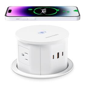 Oeup021 Annquan 4.75 Inch Pop Up Outlet With 65w Usb-c 15w Wireless Charger 4 Outlets 3 U