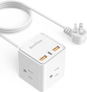 Anntane 744110661644 30w Usb C Power Strip Fast Charging Extension Cord Surge Protector With 3 Outle