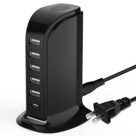 506al-w Antpo Usb Charging Station For Multiple Devices 5 Ports 1 Type C Multiport