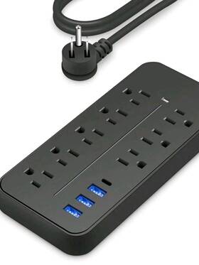1700 Aociwe Xfl7 Power Strip Surge Protector - 8 Outlets And 3 Usb Ports 1 Usb-c Port Joule