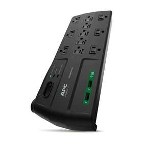 Apc 705353796845 Black Surgearrest 8 Ft. Surge Protector With 11 Outlets 2 Usb Charging Ports