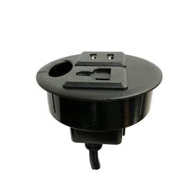 Apexdesk 835712007906 Ul Certified 3.15 In Desktop Power Grommet With 1 Outlet And 2 Usb Charging P