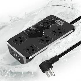 Aps 445003234275 6-outlet 10ft Extension Cord Outdoor Power Strip With 3 Waterproof Usb Port All