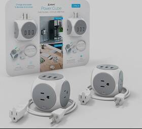 Atomi 841856183635 Power Cube - 2 Pack New- 3 Ac Outlets Usb C A